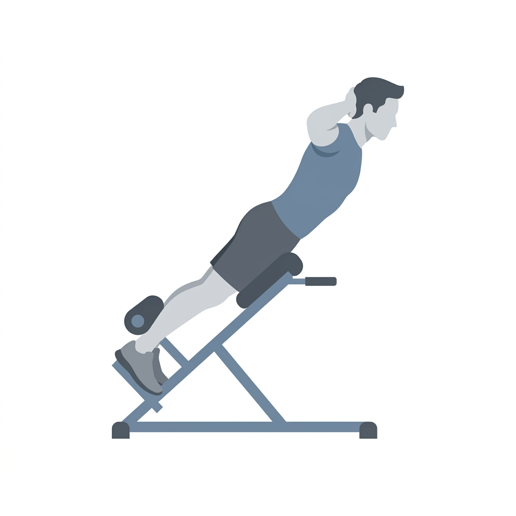 Ilustração do exercício Hiperextensão Lombar (Banco Romano)