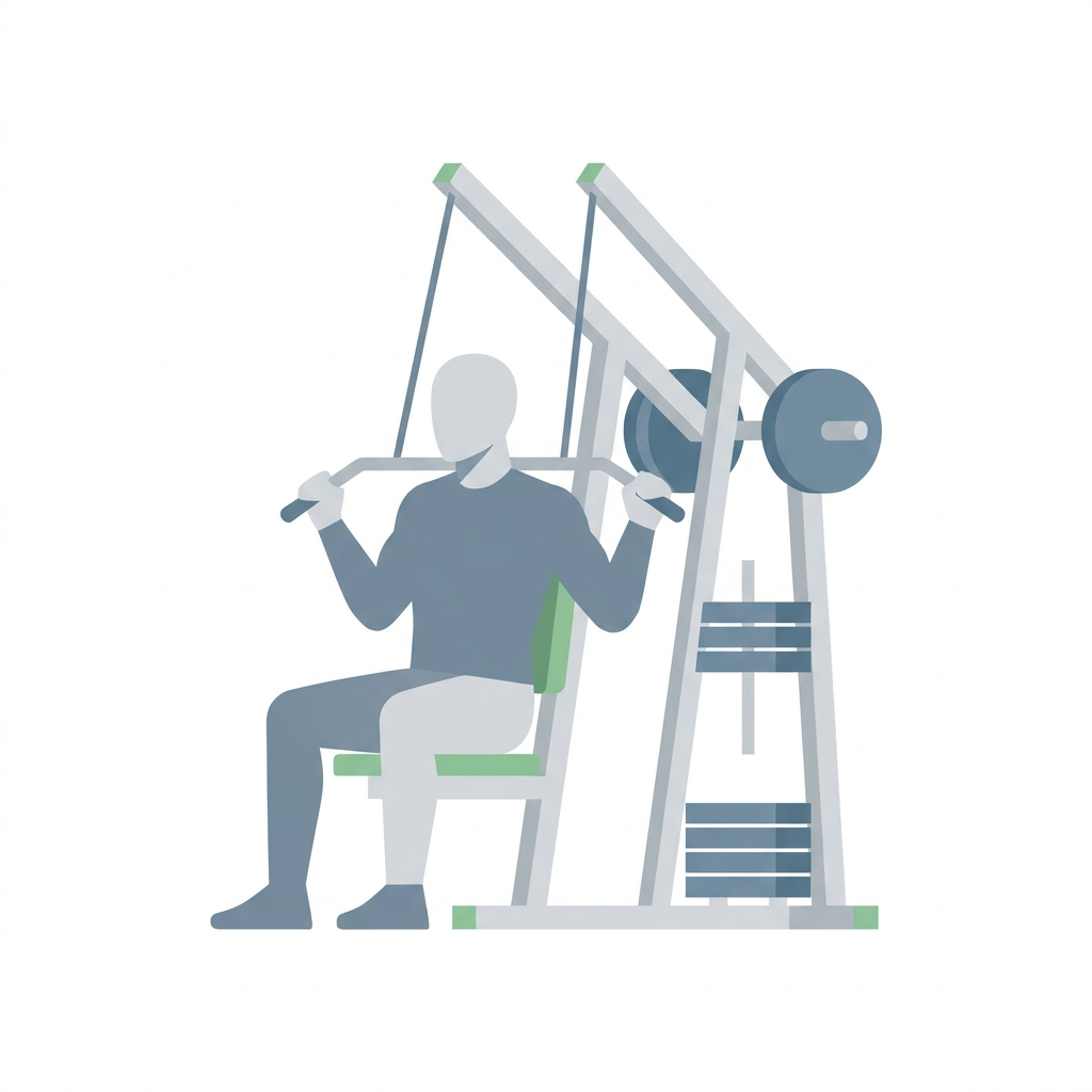 Ilustração do exercício Puxada Alta Articulada